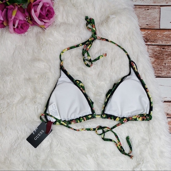 Guess Triangle Ruffle Floral Bikini Top - Picture 3 of 3
